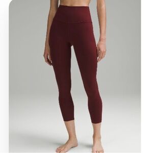 Lululemon align high rise pant 25” inseam size 6 RDMR red Merlot